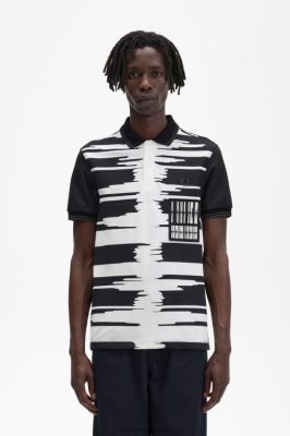 Fred Perry Batai - Fred Perry garso bangų marškinėliai juodas vyrų PXR4PH374 drabužių