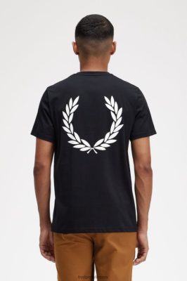 Fred Perry Batai - Fred Perry grafiniai marškinėliai nugaroje juodas vyrų PXR4PH521 drabužių