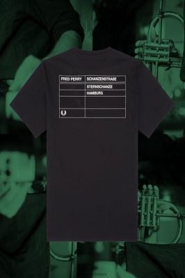 Fred Perry Batai - Fred Perry hamburg ringer marškinėliai juodas vyrų PXR4PH539 drabužių