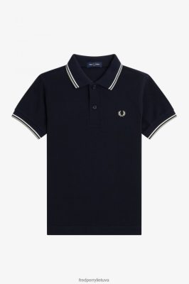 Fred Perry Batai - Fred Perry k marškiniai su dviem antgaliais laivynas/sniego balta/jūržolė vaikai PXR4PH713 drabužių