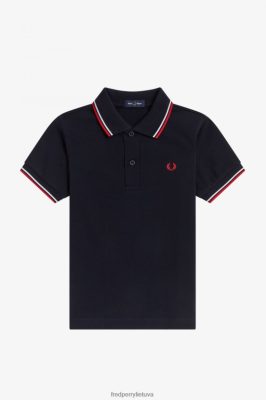 Fred Perry Batai - Fred Perry k marškiniai su dviem antgaliais tamsiai / balta / ryškiai raudona vaikai PXR4PH707 drabužių