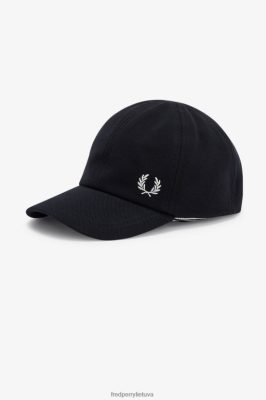 Fred Perry Batai - Fred Perry klasikinis pique kepuraitė juodas unisex PXR4PH79 priedai