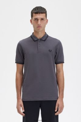 Fred Perry Batai - Fred Perry m3600 2 marškinėliai gunmetal/juoda vyrų PXR4PH286 drabužių