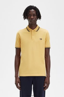 Fred Perry Batai - Fred Perry m3600 3 marškinėliai auksinė valanda / laivynas vyrų PXR4PH341 drabužių