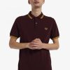 Fred Perry Batai - Fred Perry m3600 3 marškinėliai jaučio kraujas/elektrinė geltona/auksinė vyrų PXR4PH377 drabužių