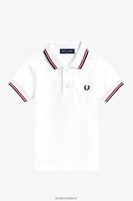 Fred Perry Batai - Fred Perry mano pirmieji marškinėliai balta / ryškiai raudona / tamsiai mėlyna vaikai PXR4PH704 drabužių