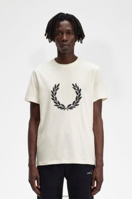 Fred Perry Batai - Fred Perry marškinėliai kryželiu ekru vyrų PXR4PH554 drabužių