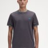 Fred Perry Batai - Fred Perry marškinėliai su dviem galais gunmetal / auksinė valanda / karališkasis žvejys vyrų PXR4PH590 drabužių