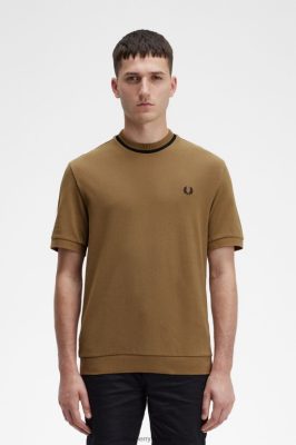 Fred Perry Batai - Fred Perry marškinėliai su įgulos kaklu tamsintas akmuo vyrų PXR4PH572 drabužių