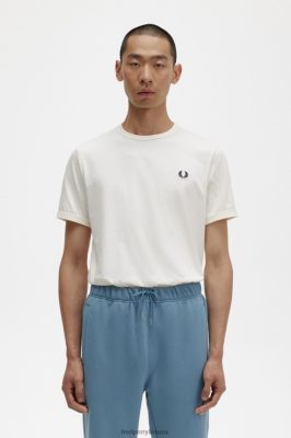 Fred Perry Batai - Fred Perry ringer marškinėliai ekru vyrų PXR4PH509 drabužių