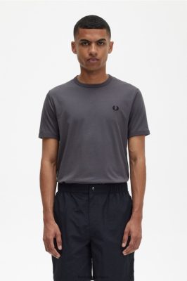 Fred Perry Batai - Fred Perry ringer marškinėliai ginklinis metalas vyrų PXR4PH524 drabužių