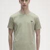 Fred Perry Batai - Fred Perry ringer marškinėliai jūros žolės vyrų PXR4PH518 drabužių