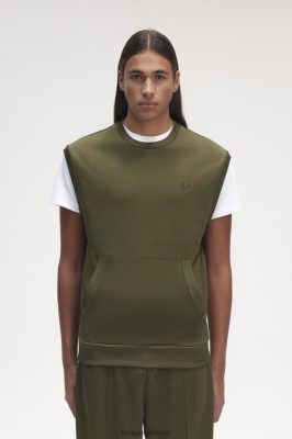 Fred Perry Batai - Fred Perry trikotažo viršus vienoda žalia vyrų PXR4PH404 drabužių