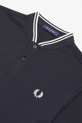 Fred Perry Jackets - Fred Perry bomber apykaklės polo marškinėliai laivynas vyrų PXR4PH355 drabužių