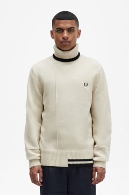 Fred Perry Jackets - Fred Perry džemperis su antgaliu kaklu juodas vyrų PXR4PH475 drabužių