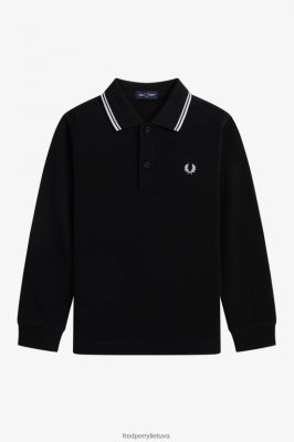 Fred Perry Jackets - Fred Perry k marškiniai ilgomis rankovėmis su dviem galais tamsiai/balta/raudona vaikai PXR4PH715 drabužių