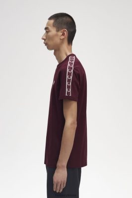 Fred Perry Jackets - Fred Perry kontrastingos juostos skambėjimo marškinėliai jaučio kraujo vyrų PXR4PH508 drabužių