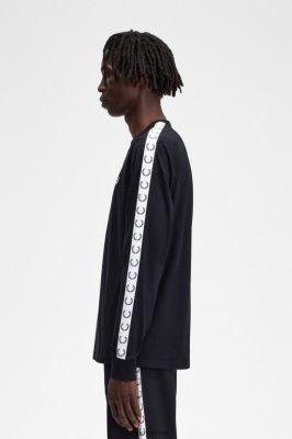 Fred Perry Jackets - Fred Perry marškinėliai ilgomis rankovėmis juodas vyrų PXR4PH541 drabužių