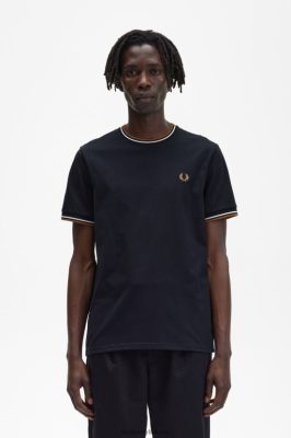 Fred Perry Jackets - Fred Perry marškinėliai su dviem galais juodas vyrų PXR4PH505 drabužių