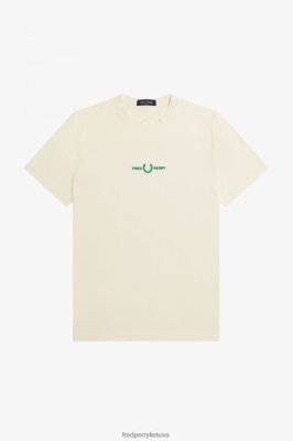 Fred Perry Jackets - Fred Perry siuvinėti marškinėliai ekru vyrų PXR4PH514 drabužių