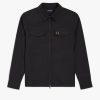 Fred Perry Jackets - Fred Perry tekstūruoti marškinėliai su užtrauktuku juodas vyrų PXR4PH228 drabužių