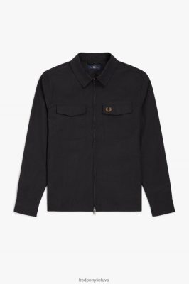 Fred Perry Jackets - Fred Perry tekstūruoti marškinėliai su užtrauktuku juodas vyrų PXR4PH228 drabužių
