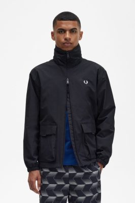 Fred Perry Jackets - Fred Perry užtrauktukas kišenėje per striukę juodas vyrų PXR4PH249 drabužių
