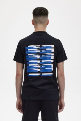 Fred Perry Shorts - Fred Perry „Soundwave“ nugaros grafiniai marškinėliai juodas vyrų PXR4PH582 drabužių