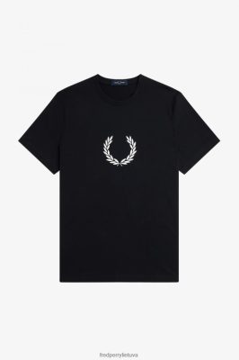Fred Perry Shorts - Fred Perry laurų vainiko grafiniai marškinėliai juodas vyrų PXR4PH543 drabužių