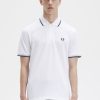 Fred Perry Shorts - Fred Perry m12 balta/ledo/navy vyrų PXR4PH323 drabužių