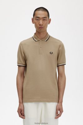 Fred Perry Shorts - Fred Perry m3600 3 marškinėliai šiltas akmuo/sniego balta/juoda vyrų PXR4PH314 drabužių