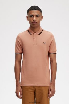 Fred Perry Shorts - Fred Perry m3600 3 marškinėliai šviesiai rūdžių/nakčiai žalia/juoda vyrų PXR4PH348 drabužių