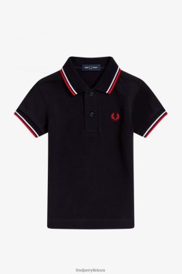 Fred Perry Shorts - Fred Perry mano pirmieji marškinėliai tamsiai/balta/raudona vaikai PXR4PH705 drabužių