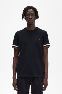 Fred Perry Shorts - Fred Perry marškinėliai su ryškiais galais juodas vyrų PXR4PH519 drabužių