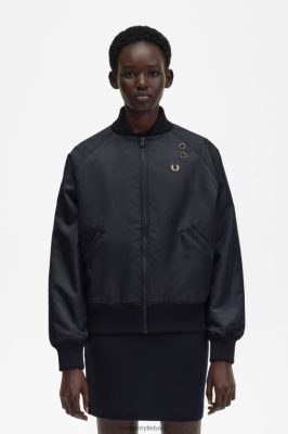 Fred Perry Shorts - Fred Perry siuvinėta bomber striukė pieno rožinė moterų PXR4PH597 drabužių