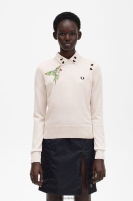 Fred Perry Shorts - Fred Perry siuvinėtas džemperis juodas moterų PXR4PH678 drabužių